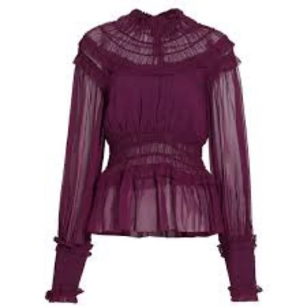 FARM RIO Burgundy Ruffled Blouse - Picture 2 of 16